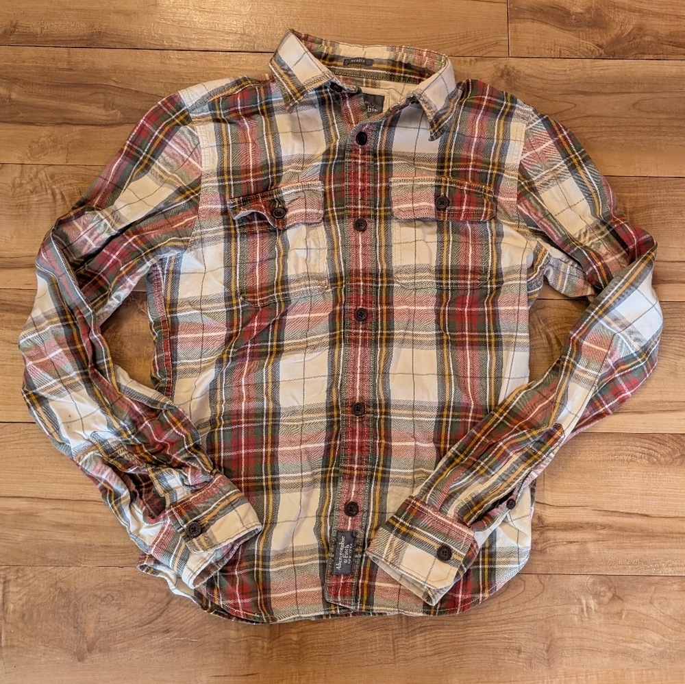 Abercrombie & Fitch Long Sleeve Cotton Shirt Size M (Muscle Fit)